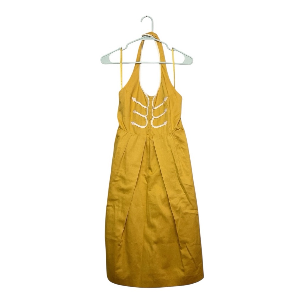 Women’s‎ Anthropologie Floreat mustard anchors away halter dress, size 6